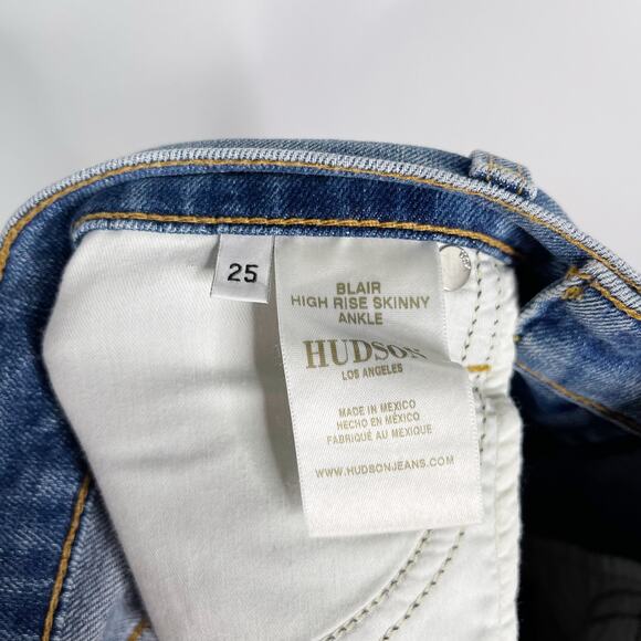 New Hudson Womens 25 Blair High Rise Skinny Ankle Jeans Jakarta Medium Wash - Picture 11 of 14